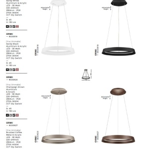Lustra LED suspendata design modern circular ORMI alba D-45cm - Img 6