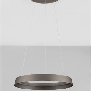 Lustra LED suspendata design modern circular ORMI brown D-45cm - Img 3