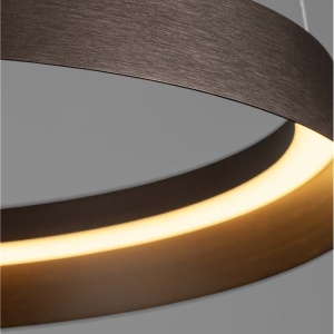 Lustra LED suspendata design modern circular ORMI coffee D-45cm - Img 5