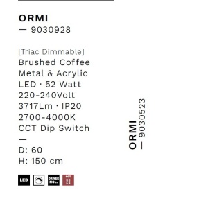 Lustra LED suspendata design modern circular ORMI coffee - Img 3