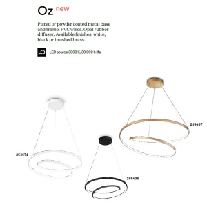 Lustra LED suspendata design modern circular OZ SP D80 ON-OFF OTTONE - Img 3