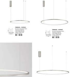 Lustra LED suspendata design modern circular TARQUIN D-80cm argintie - Img 9