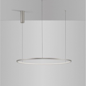 Lustra LED suspendata design modern circular TARQUIN D-80cm argintie - Img 3