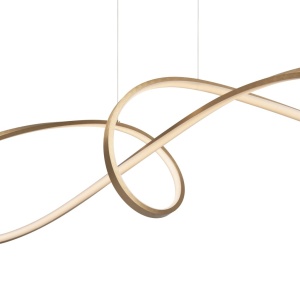 Lustra LED suspendata, design modern Curve auriu - Img 4