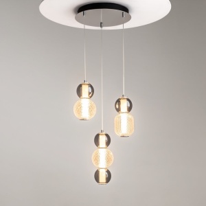 Lustra LED suspendata design modern decorativ Drop 3L crom - Img 2