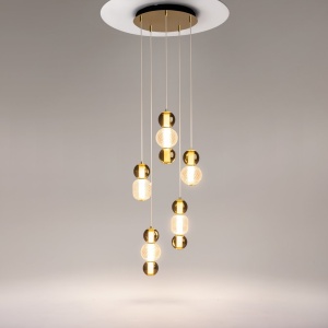 Lustra LED suspendata design modern decorativ Drop 5L auriu - Img 2