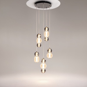 Lustra LED suspendata design modern decorativ Drop 5L crom - Img 2