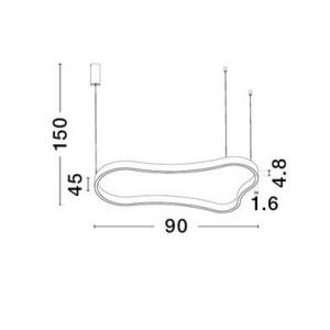 Lustra LED suspendata design modern DUSSA negru, 90x45cm 169087 universul-luminii.ro