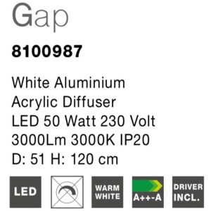 Lustra LED suspendata design modern Gap, alb - Img 4