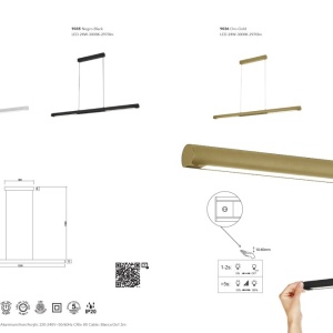 Lustra LED suspendata design modern liniar LINEAL aurie MA-9036 - Img 2