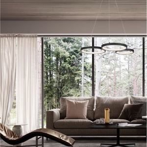 Lustra LED suspendata design modern MAGNUS R3 neagra - Img 2