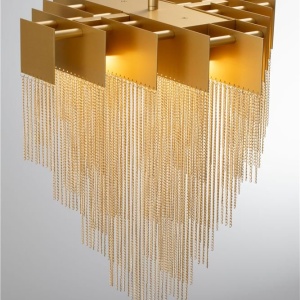Lustra LED suspendata design modern REVIA aurie - Img 2