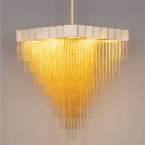Lustra LED suspendata design modern REVIA aurie - Img 5