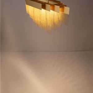 Lustra LED suspendata design modern REVIA aurie - Img 7