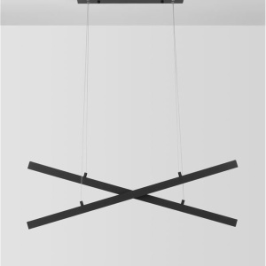 Lustra LED suspendata design modern X-LINE neagra - Img 3
