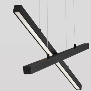 Lustra LED suspendata design modern X-LINE neagra - Img 6