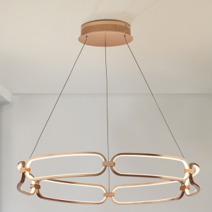 Lustra LED suspendata design ultra-modern 80cm Colette auriu roze