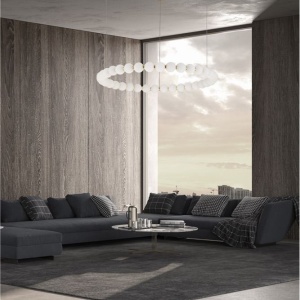 Lustra LED suspendata, dimabila, deosebita design lux PERLA opal, auriu 80cm 115357 universul-luminii.ro
