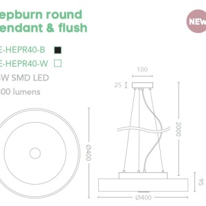 Lustra LED suspendata Hepburn Round 40cm - Img 4