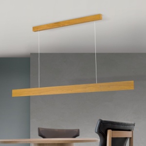 Lustra LED suspendata iluminat ambiental up/down GIDEON lemn - Img 3