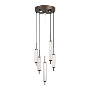 Lustra LED suspendata metal latte sticla decorativa Cattail 5Lt