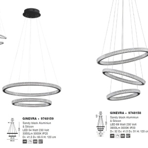 Lustra LED suspendata moderna design elegant GINEVRA 54W - Img 11