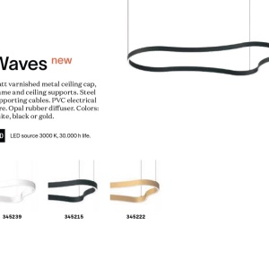 Lustra LED suspendata Waves-2 sp negru 164567 universul-luminii.ro