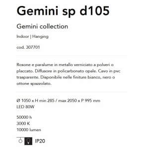 Lustra LED XXL suspendata design circular GEMINI SP D105 alama - Img 3