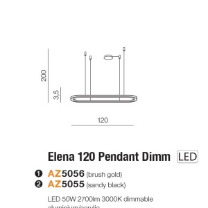 Lustra LED XXL suspendata design modern ELENA 120 DIMM GO - Img 3