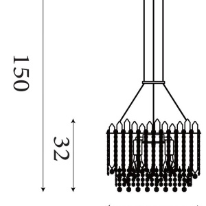 Lustra metal auriu, cristale din sticla Spear 8Lt 627097 universul-luminii.ro
