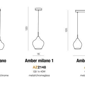 Lustra moderna AMBER MILANO 3 crom 52147 universul-luminii.ro