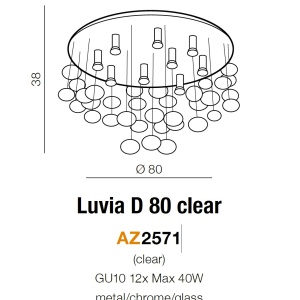 Lustra moderna aplicata design deosebit 80cm Luvia clar - Img 3