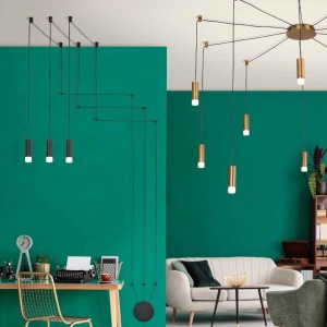 Lustra moderna cu 10 pendule de 6metri Ziko G9 negru 80547 universul-luminii.ro