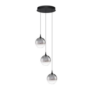 Lustra moderna cu 3 pendule LED, Metal, Sticla, Fumuriu, ORENDA