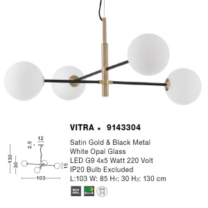 Lustra moderna cu 4 surse de lumina Vitra 75287 universul-luminii.ro