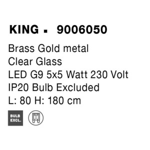 Lustra moderna cu 5 Pendule design decorativ KING aurie 205167 universul-luminii.ro