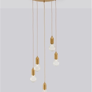 Lustra moderna cu 5 pendule design minimalist VEDA 107197 universul-luminii.ro