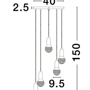 Lustra moderna cu 5 pendule design minimalist VEDA 204217 universul-luminii.ro