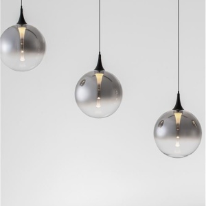Lustra moderna cu 5 pendule LED, Metal, Sticla, Fumuriu, ORENDA 245207 universul-luminii.ro
