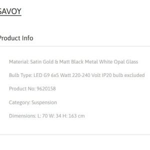 Lustra moderna cu 6 pendule SAVOY 152717 universul-luminii.ro