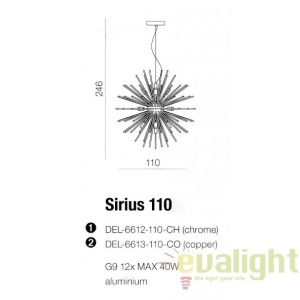 Lustra moderna design deosebit 110cm SIRIUS CO 183867 universul-luminii.ro