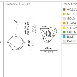 Lustra moderna design geometric realizata manual Gemmy multicolor - Img 3
