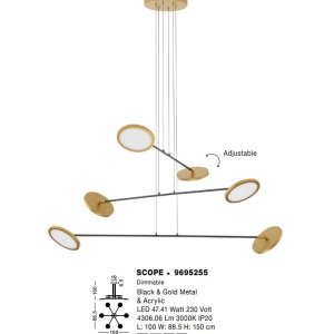 Lustra moderna dimabila cu 6 spoturi LED directionabile SCOPE 213547 universul-luminii.ro