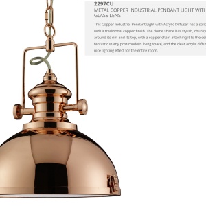 Lustra moderna Industrial cupru 2297CU SRT 185177 universul-luminii.ro