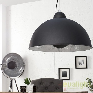 Lustra moderna, Pendul negru/ argintiu diametru 35cm, Studio A-36595 VC 173277 universul-luminii.ro
