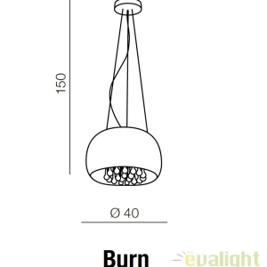 Lustra moderna suspendata design elegant 40cm Burn 174647 universul-luminii.ro
