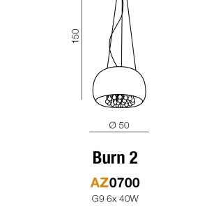 Lustra moderna suspendata design elegant 50cm Burn 2 181017 universul-luminii.ro