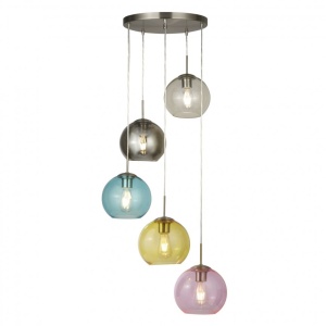 Lustra moderna suspendata design multicolor Mardi Gras 8135-5SS SRT
