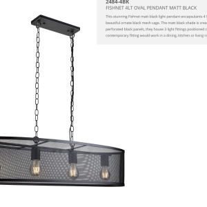 Lustra ovala design industrial Fishnet negru 2484-4BK SRT 184877 universul-luminii.ro