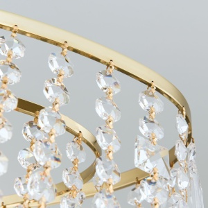 Lustra ovala din alama si cristale Schöler Kristalldesign 60x25cm, 24K gold - Img 8